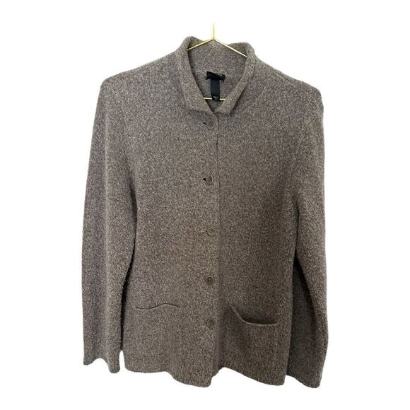 Eileen Fisher | Wool Blend Button Up Pocket Cardigan | M - Picture 1 of 11